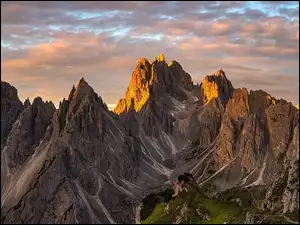 Szczyty, Góry, Tre Cime di Lavaredo, Włochy, Masyw, Dolomity