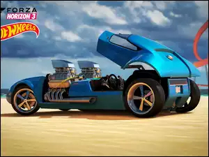 Niebieski pojazd z gry Forza Horizon 3 Hot Wheels