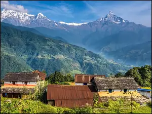 Nepalska wioska w Himalajach