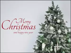 Nowy Rok, Boże Narodzenie, Życzenia, Happy New Year, Choinka, Merry Christmas
