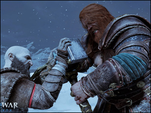 Walczący Kratos i Thor z gry God of War Ragnarok