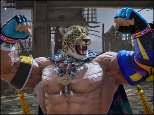 Mężczyzna w masce geparda w grze Tekken 8