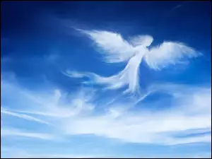 Niebo z postacią Anioła wśród chmur