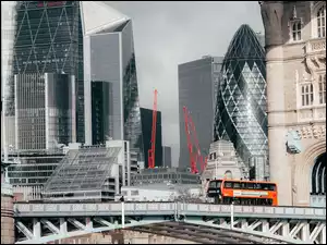 Autobus, Anglia, Most, Wieżowce, Londyn