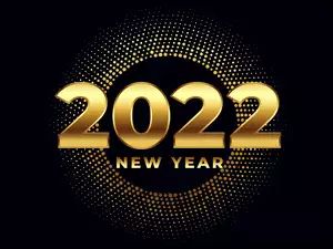 Czarne tĹo, KoĹo, Napis, ZĹote, Data, Nowy Rok, ZĹote, 2022, Cyfry, New Year