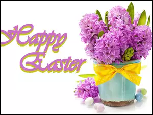Wielkanoc z pisankami i kwiatami