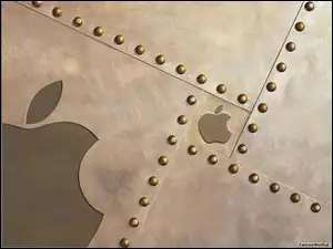 Apple, metal, grafika, jabłko