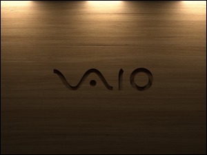 VAIO Logo z lampami i światłem na deskach
