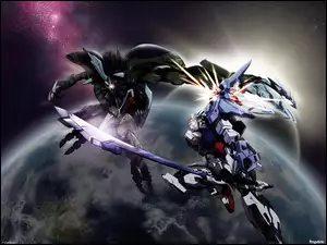 Gundam Seed, walka, kosmos, roboty