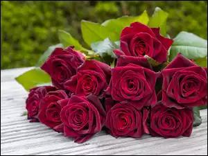 Bukiet, Ciemnoczerwone, Róże
