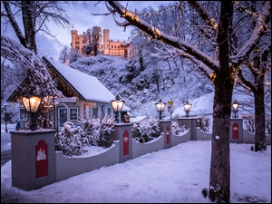 Zamek Hohenschwangau w zimie