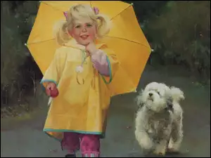 Donald Zolan, Dziewczynka, Parasol, Pies