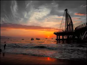 Meksyk, Słońca, Vallarta, Puerto, Zachód