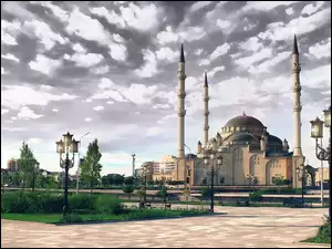 Grozny, Latarnie, Czeczenia, Rosja, Meczet