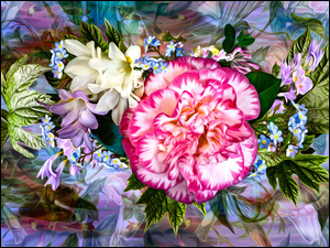 Kwiaty graficzne kolorowe