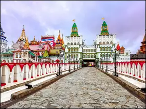 Budowle, Rosja, Kolorowe, Most, Moskwa