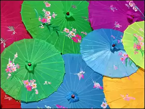 Kolorowe chińskie parasolki