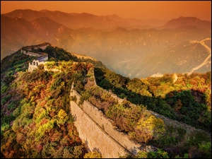 Zachód słońca nad Wielkim Murem Chińskim
