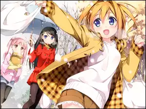 Anime, Dziewczyny, Zima, Śnieg