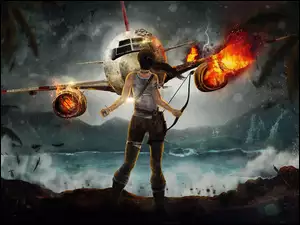 Tomb Raider, Samolot, OgieĹ, Lara Croft