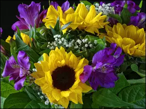Kolorowy bukiet pięknych kwiatów