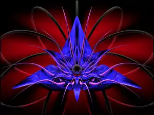 Metalowy kwiat w wektorowej grafice 3D