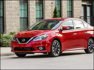 Czerwony Nissan Sentra 2019