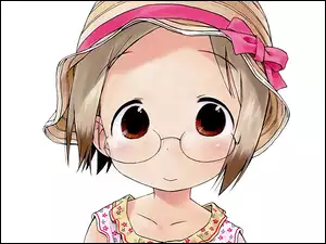 Ichigo Mashimaro, kapelusz, dziecko, okulary