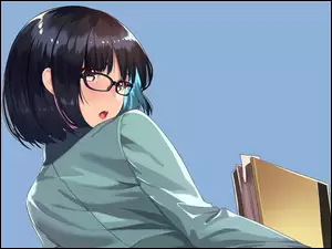 Dziewczyna w okularach w manga anime