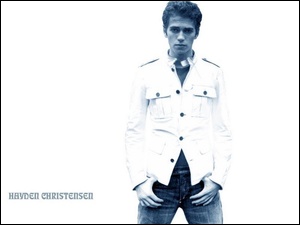 jeansy, Hayden Christensen, biała kurtka