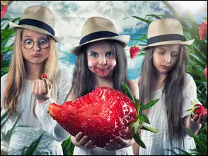 Dziewczynki z truskawkami