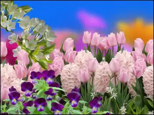 Graficzne wiosenne kwiatuszki