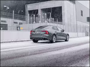 Śnieg, Volvo, Ulica, Zima