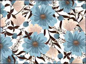 Tekstura, Niebieskie, Kwiaty