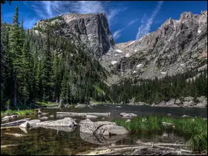 Dream Lake, Jezioro, Park Narodowy Gór Skalistych, Stany Zjednoczone, Góry, Kolorado