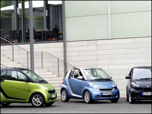 Trzy Smart Fortwo