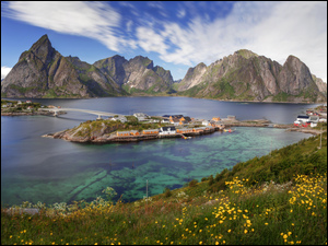 Domy, Norwegia, Morze Norweskie, GĂłry, Lofoty