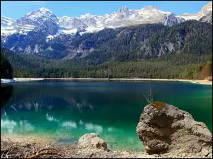 Dolomity Brenty, WĹochy, GĂłry, Jezioro Tovel, Park Przyrodniczy Adamello Brenta