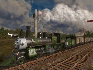 Pociąg towarowy z gry Railway Empire 2