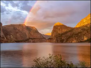 Stany Zjednoczone, TÄcza, Kalifornia, Rzeka, Tuolumne River, Dolina, Hetch Hetchy, GĂłry, Park Narodowy Yosemite