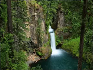 Wodospad Toketee W Narodowym Parku w Oregonie w USA