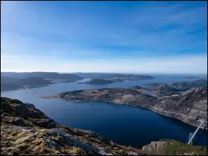 Fiord, Norwegia, Most, Lysefjorden, Rogaland, Lysefjord Bridge, Góry, Gmina Forsand