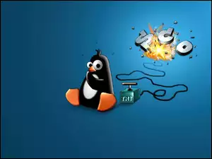 Linux, detonator, grafika, pingwin