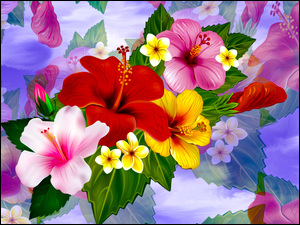 Różne graficzne kwiaty