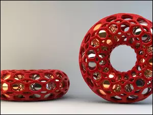 Czerwony fraktal w grafice 3D