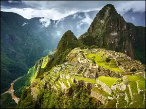 Ruiny, Góry, Andy Peruwiańskie, Peru, Machu Picchu, Szczyt Huayna Picchu
