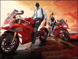 Postacie na motocyklach Ducati z gry PUBG X Ducati