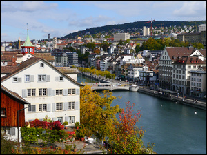 Widok z Zurychu w Szwajcarii