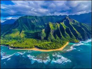 Archipelag, Hawaje, Lasy, USA, Góry, Plaże
