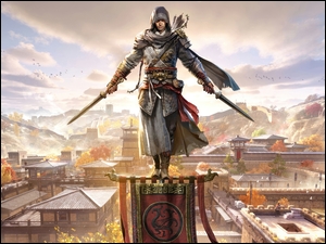 Postać z mieczami z gry Assassins Creed Codename Jade